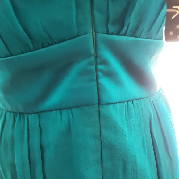 🧜‍♀️ Mermaid Teal Petite Size 8 Silk Formal Dress  - fantasy, full length - Picture 14 of 15